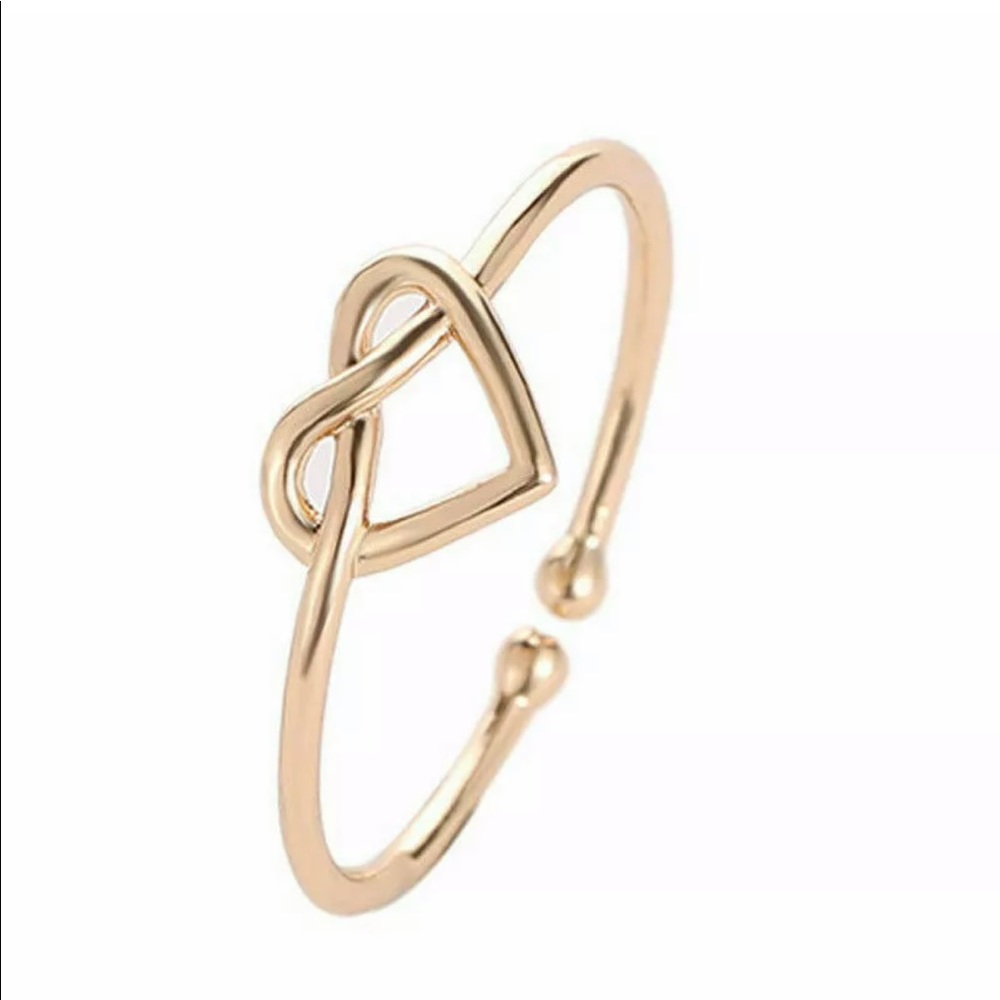 Gold knot heart ring adjustable
